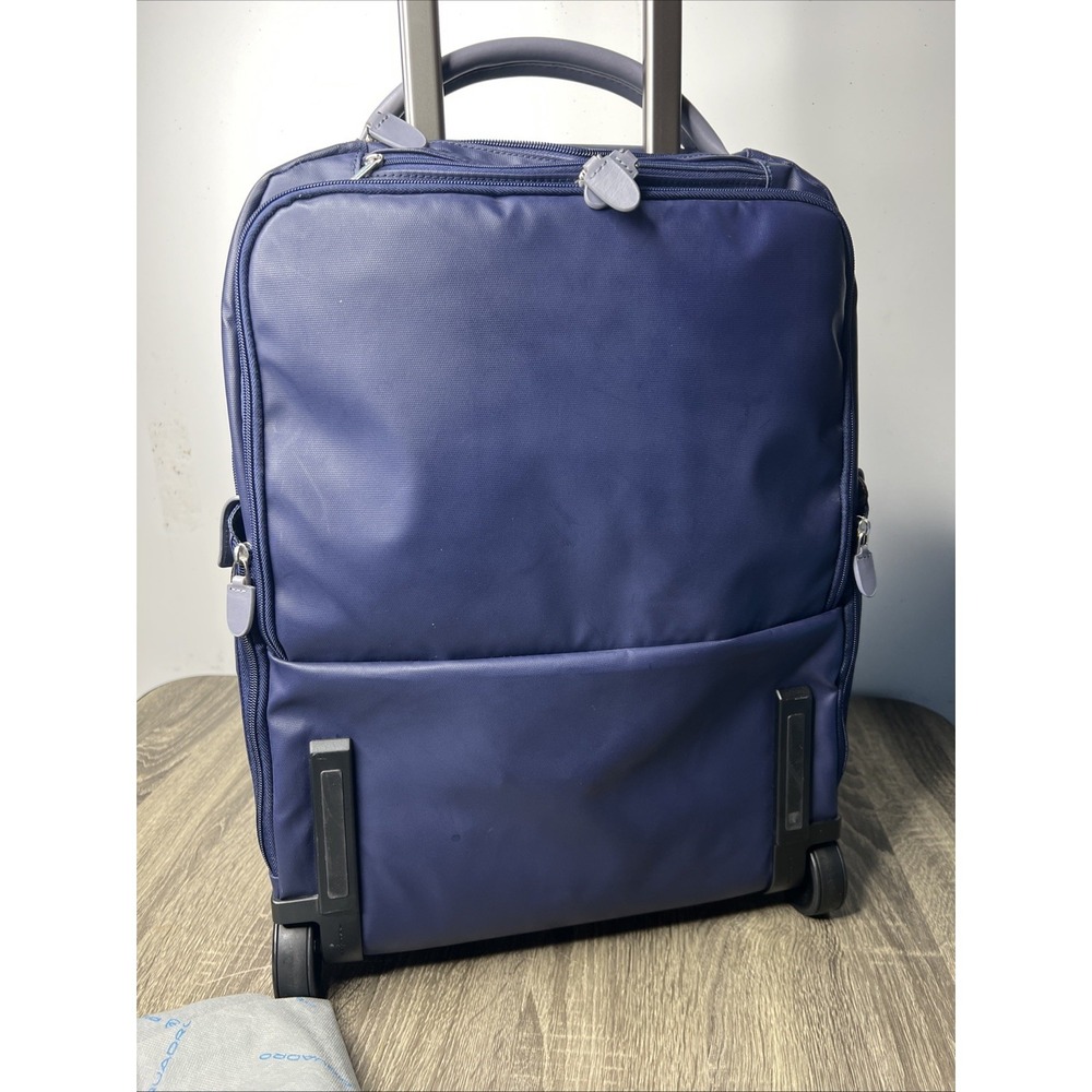 PIQUADRO Coleos Cabin Backpack Trolley Night Blue Rolling Suitcase Carry-On EUC! - Picture 10 of 16